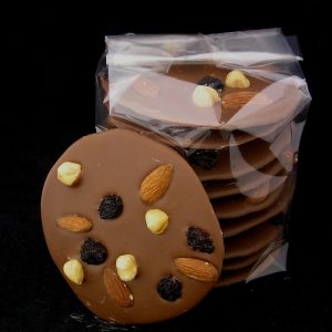 Chocoladeflikken Large, melk met noten/rozijnen los